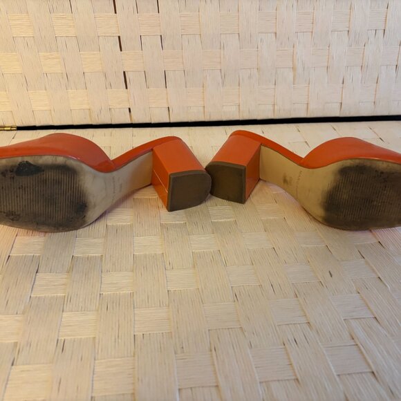 Marc Fisher Tangerine Orange Block Heel Sandals - Picture 5 of 5